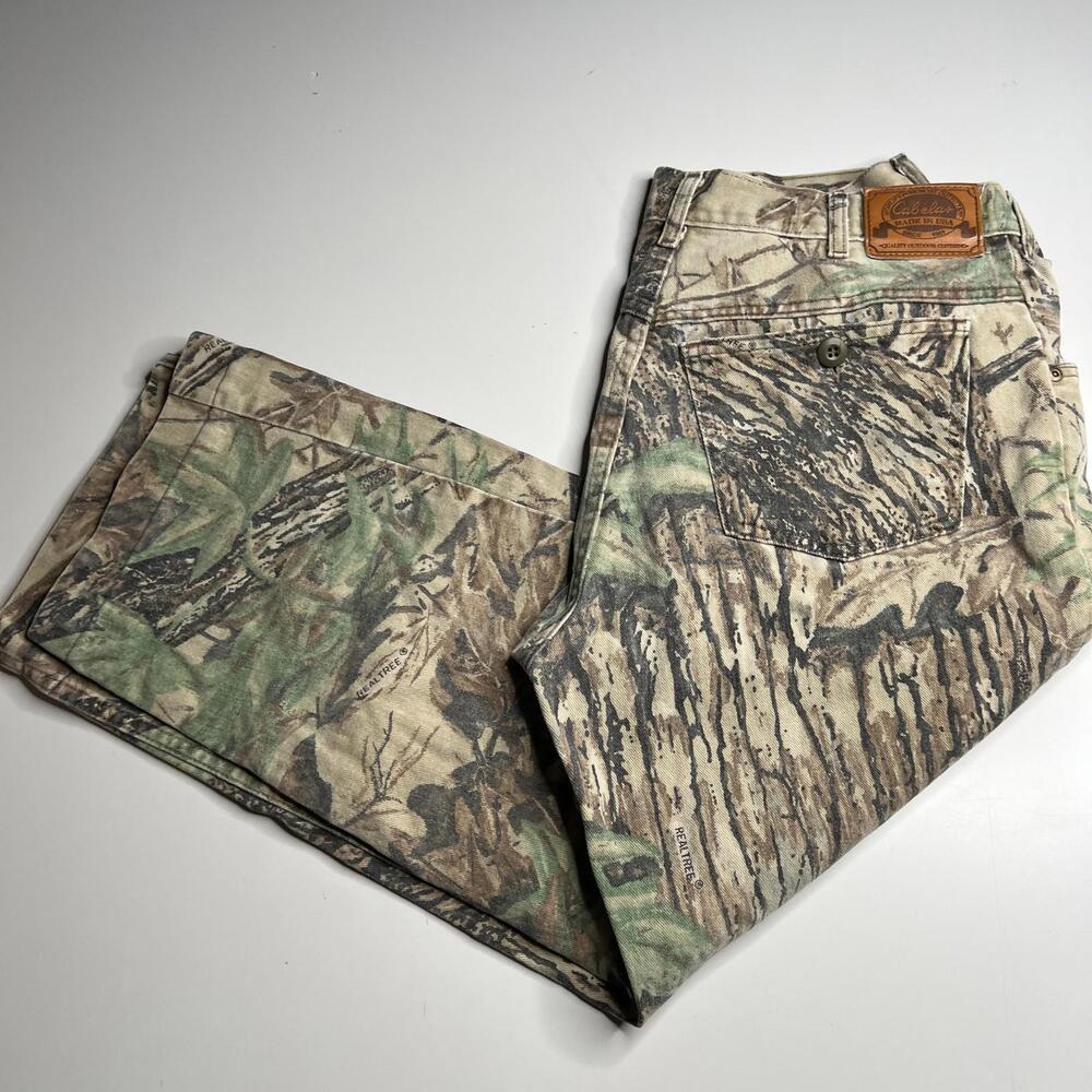 Vintage Cabela’s RealTree Camo‎ Pants Men’s Size 36x27 Made in USA Hunting